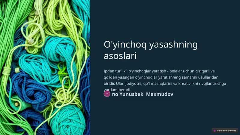 O'yinchoq yasashning asoslari 1
