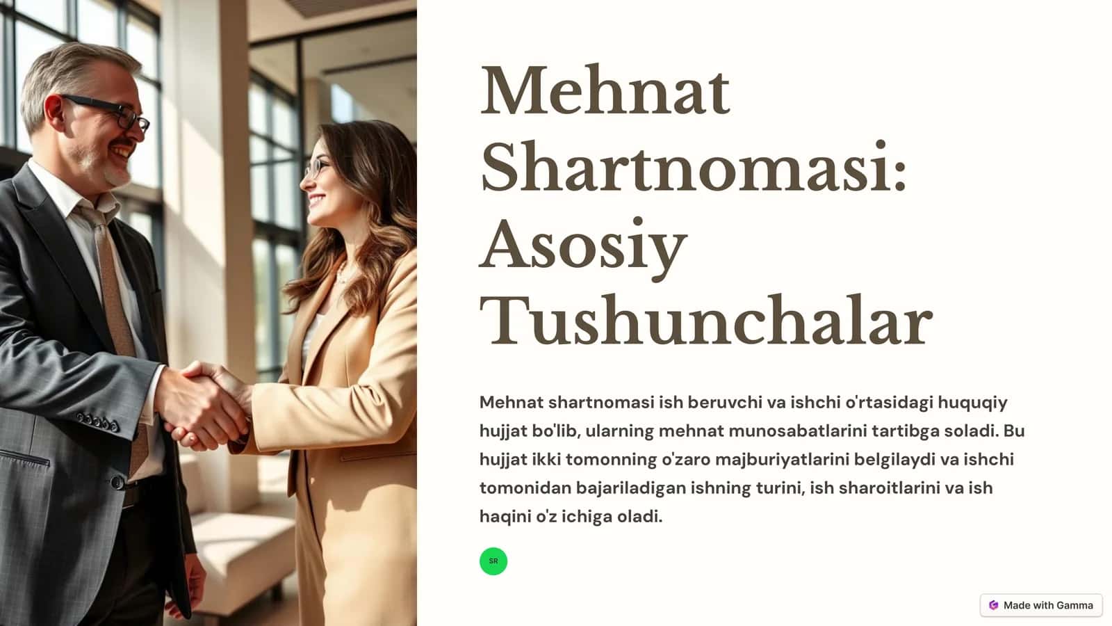 Mehnat Shartnomasi: Asosiy Tushunchalar 1