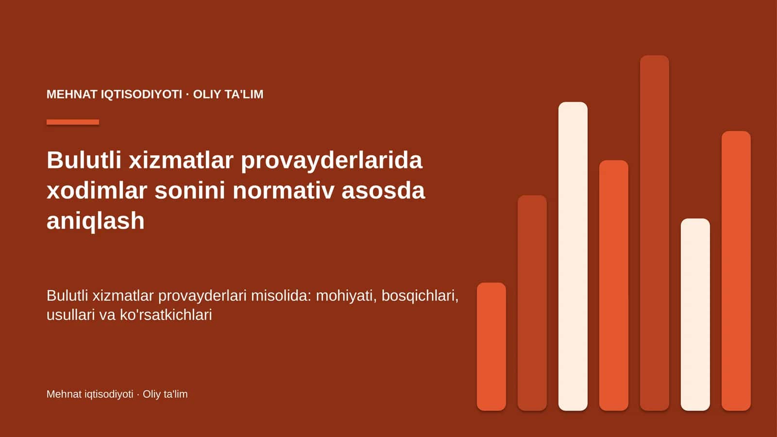 Mehnat iqtisodiyoti · Oliy ta'lim 1