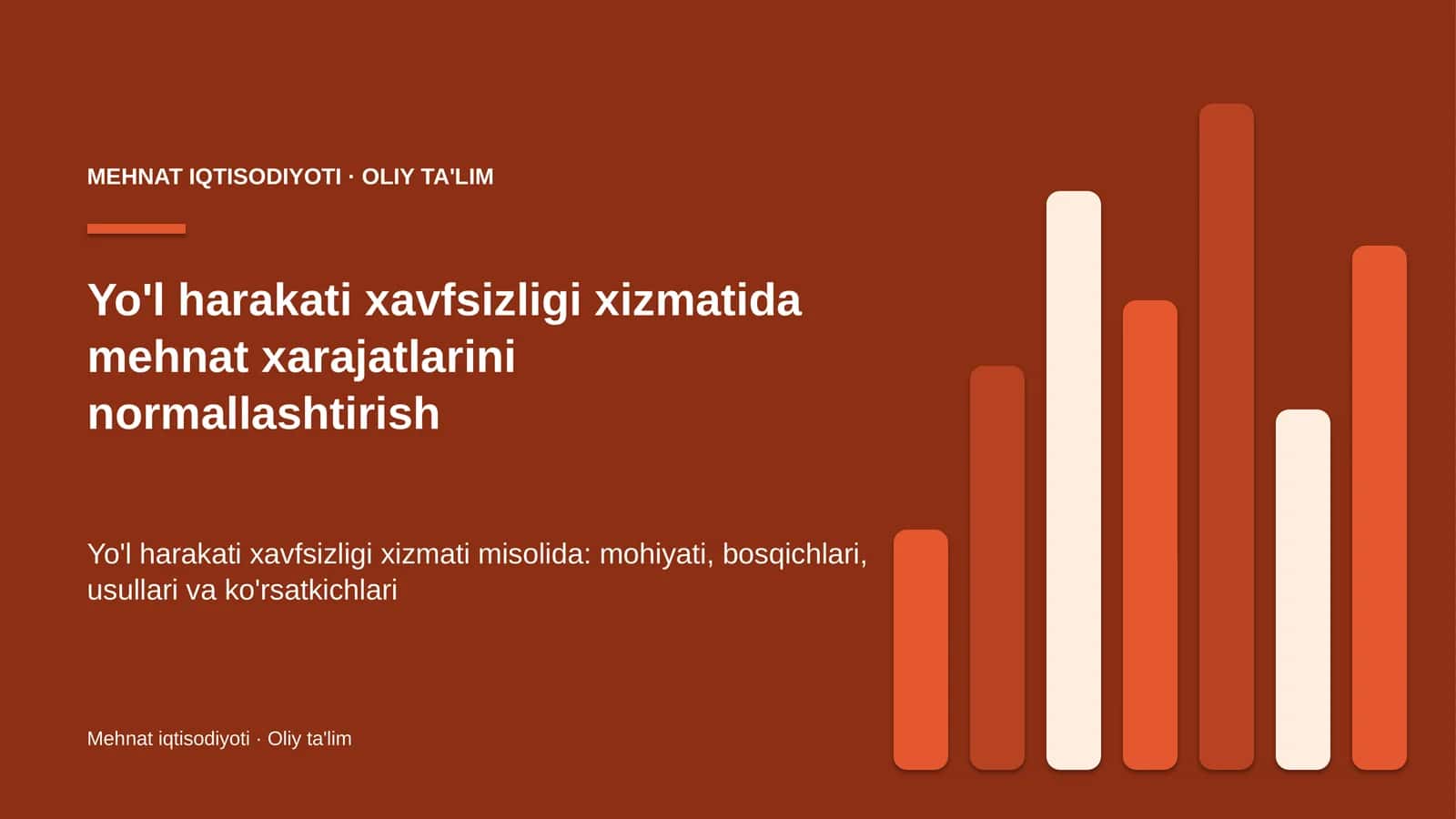 Yo'l harakati xavfsizligi xizmatida mehnat xarajatlarini normallashtirish 1