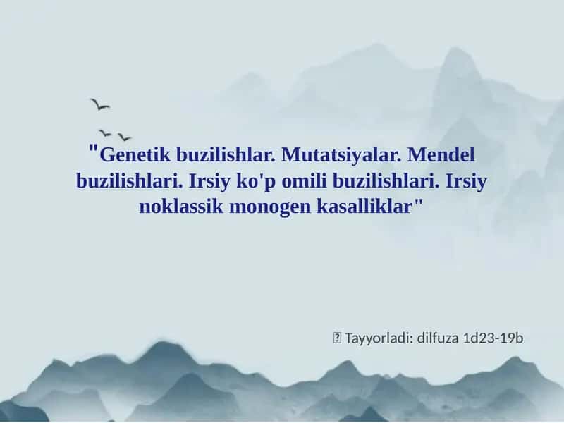 Genetik Buzilishlar 1