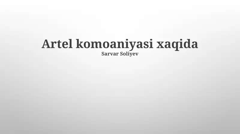 Artel Kompaniyasi 1