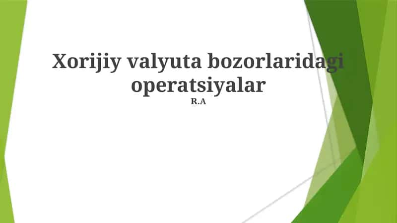 Valyuta bozoridagi operatsiyalar 1