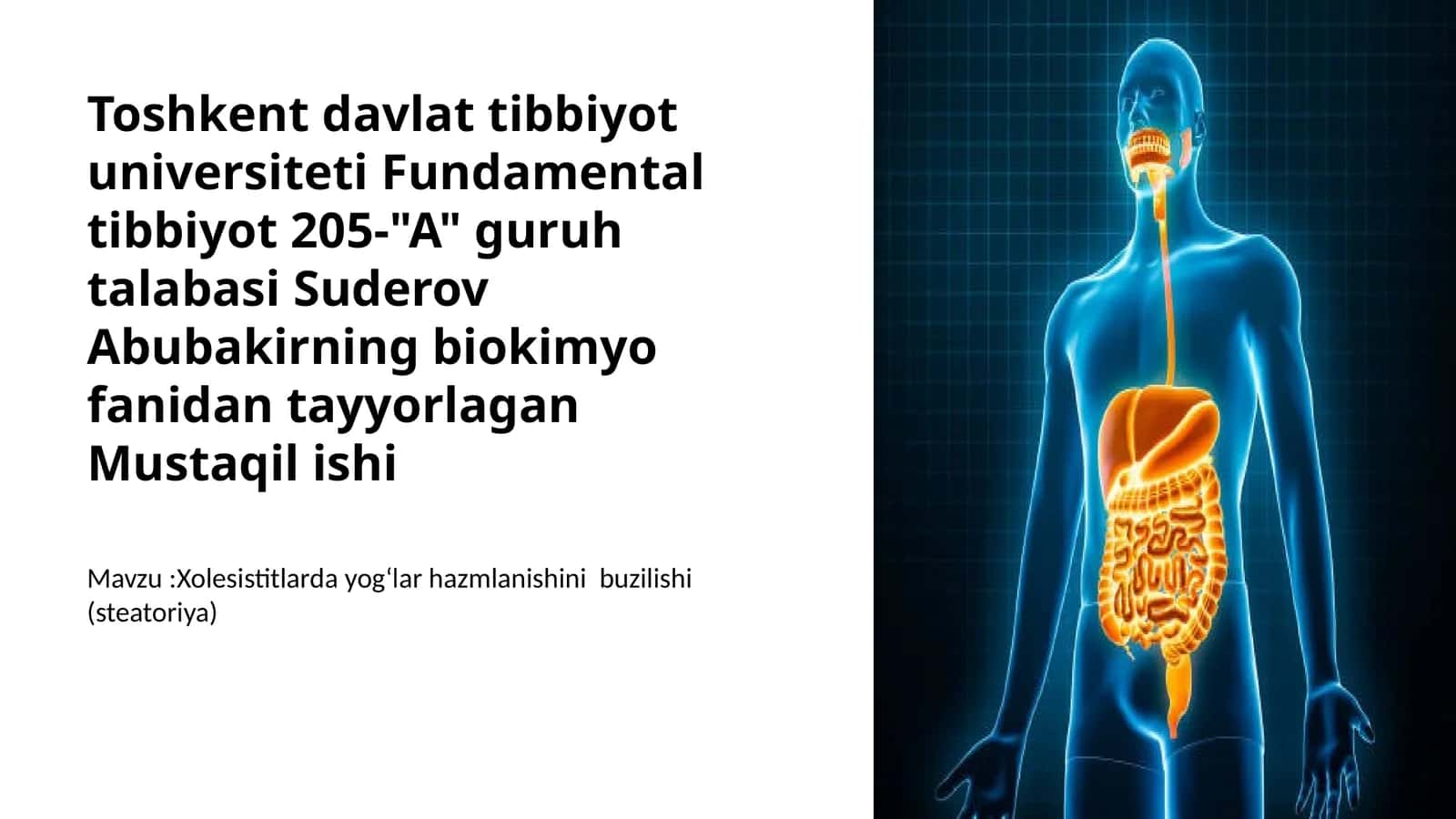 Xolesistitlardagi yogʻlar hazm qilishini buzilishi 1