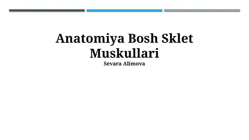 Anatomiya Bosh Sklet Muskullari 1