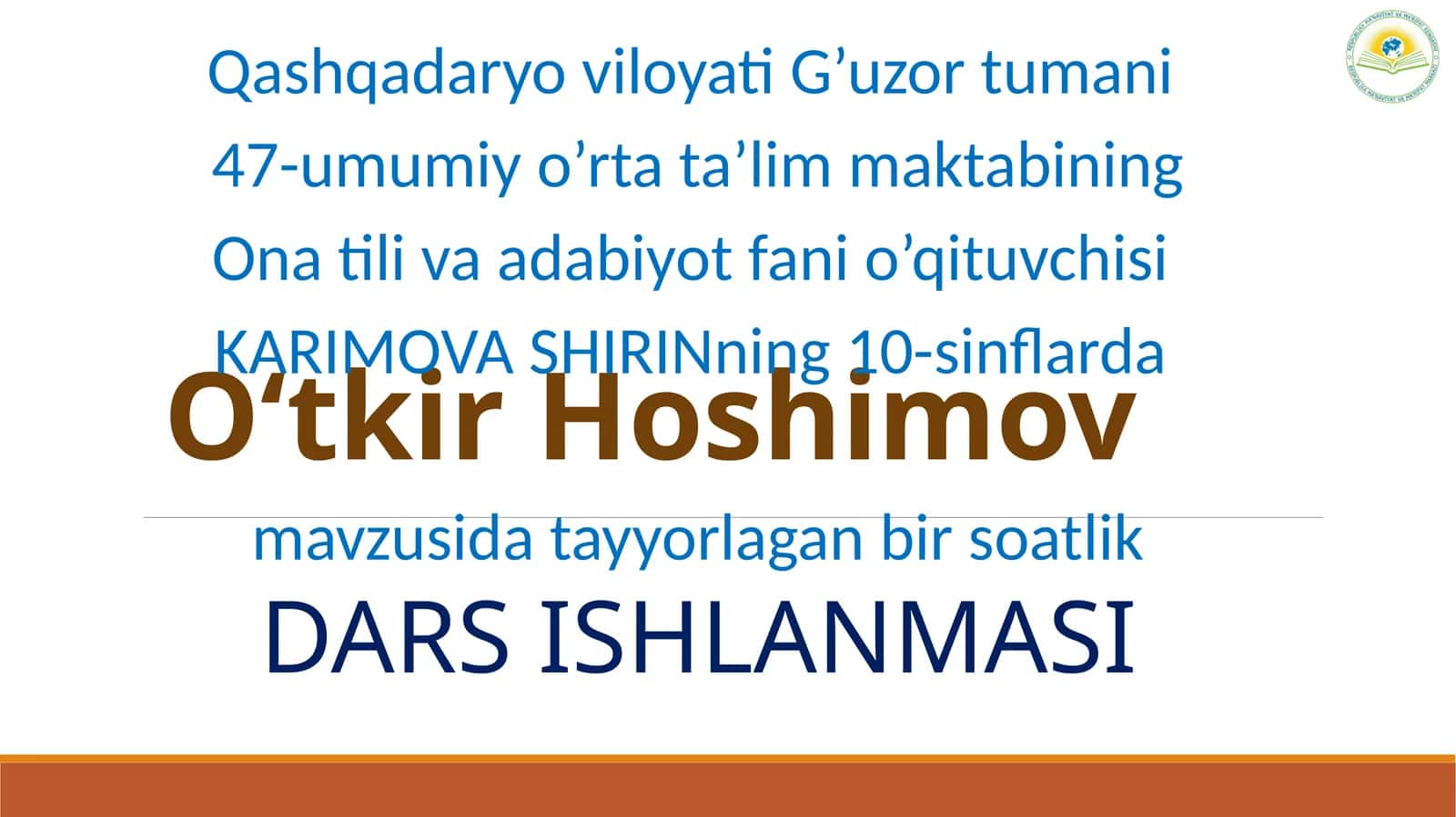 DARS ISHLANMASI 1