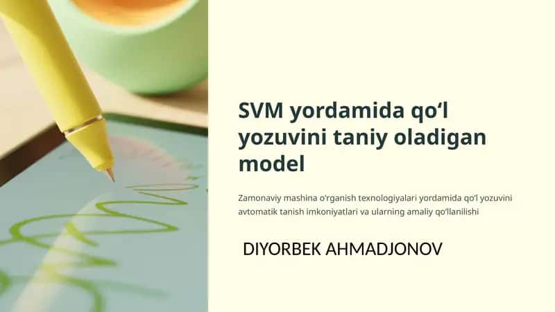 SVM yordamida qoʻl yozuvini taniy oladigan model 1