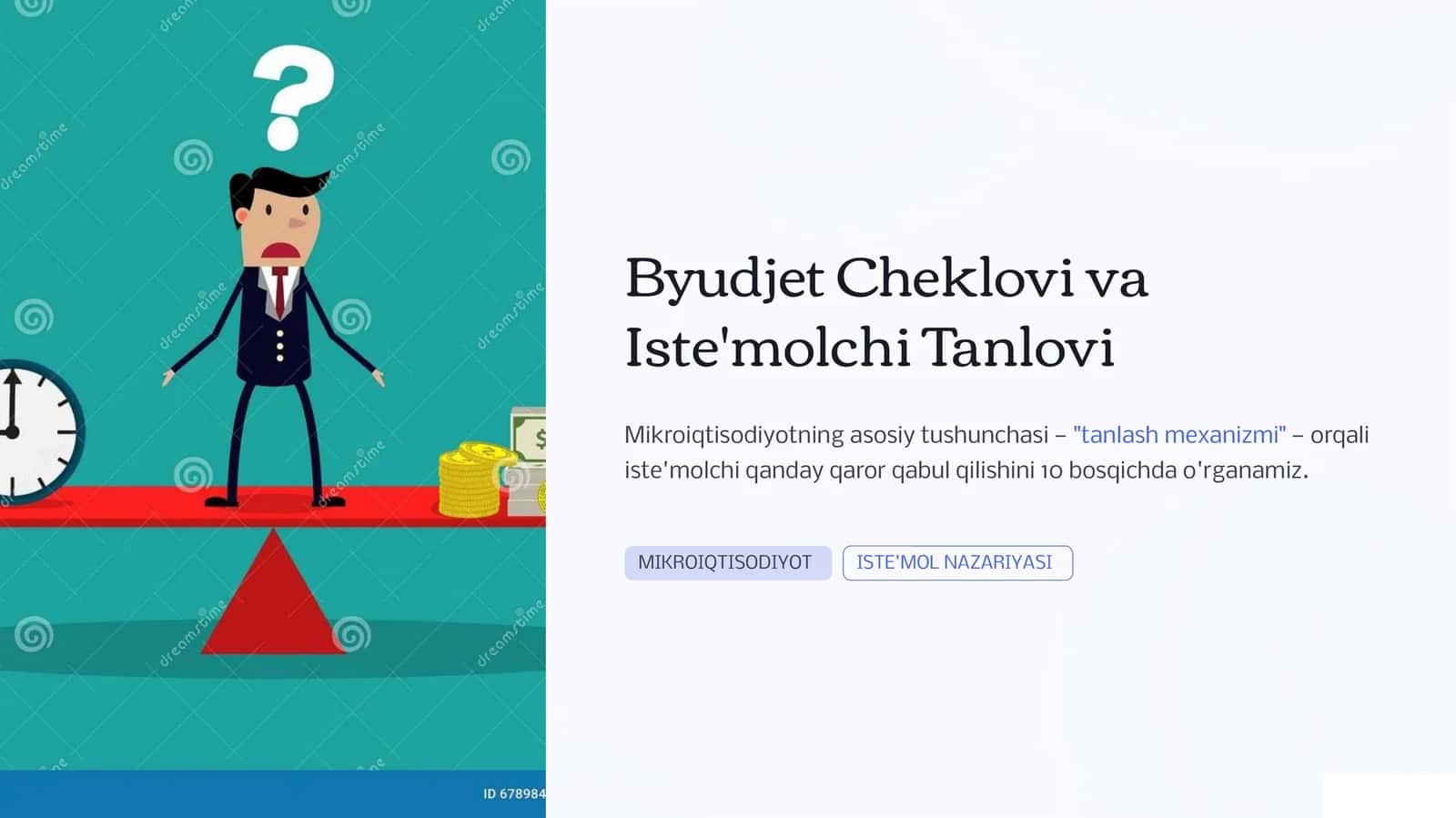 Byudjet Cheklovi va Iste'molchi Tanlovi 1