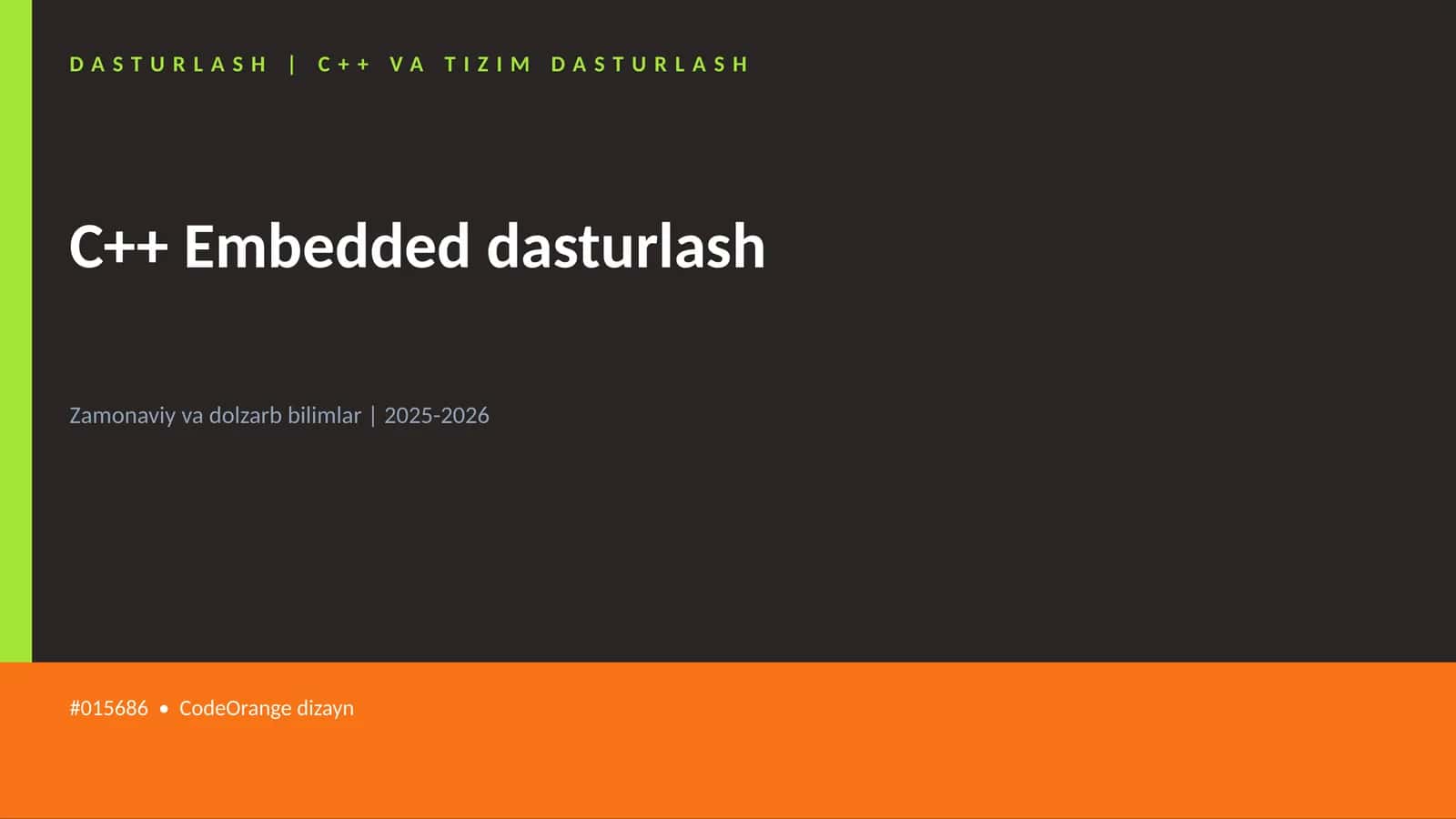 C++ VA TIZIM DASTURLASH 1