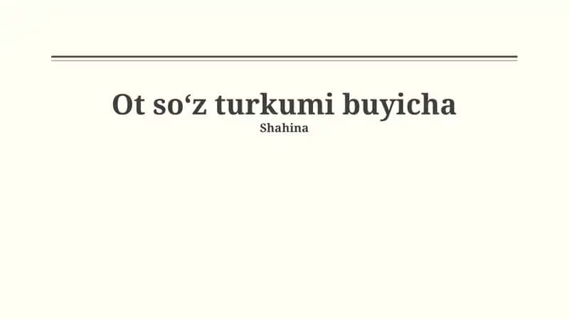 Ot soʻz turkumi buyicha 1