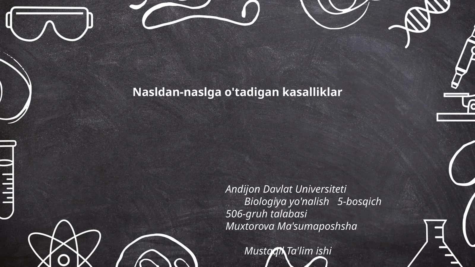 Nasldan-naslga o'tadigan kasalliklar 1