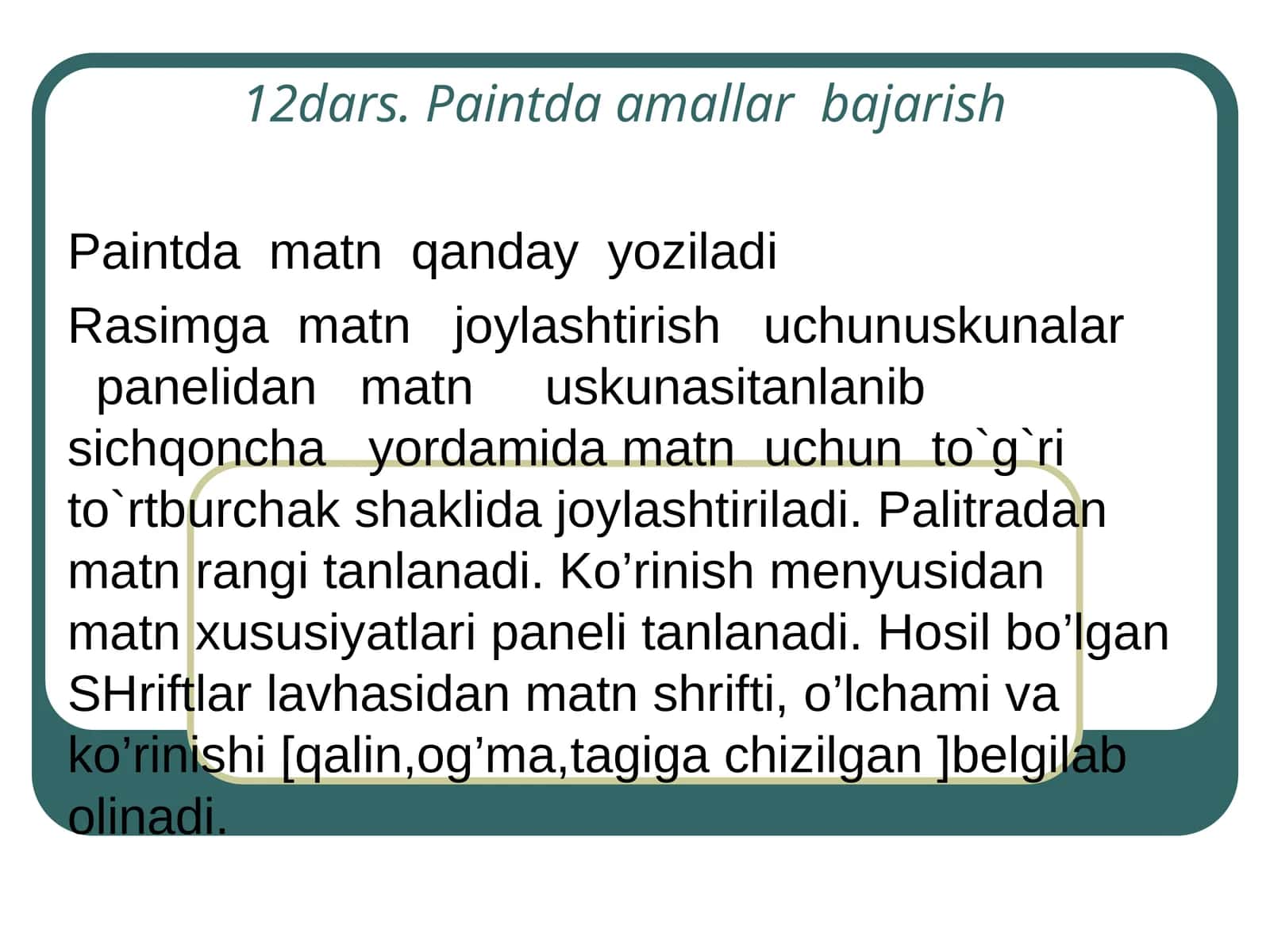 Paintda amallar bajarish 1