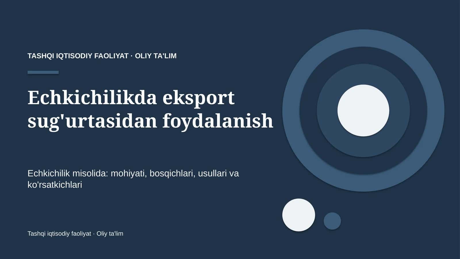 Echkichilikda eksport sug'urtasidan foydalanish 1