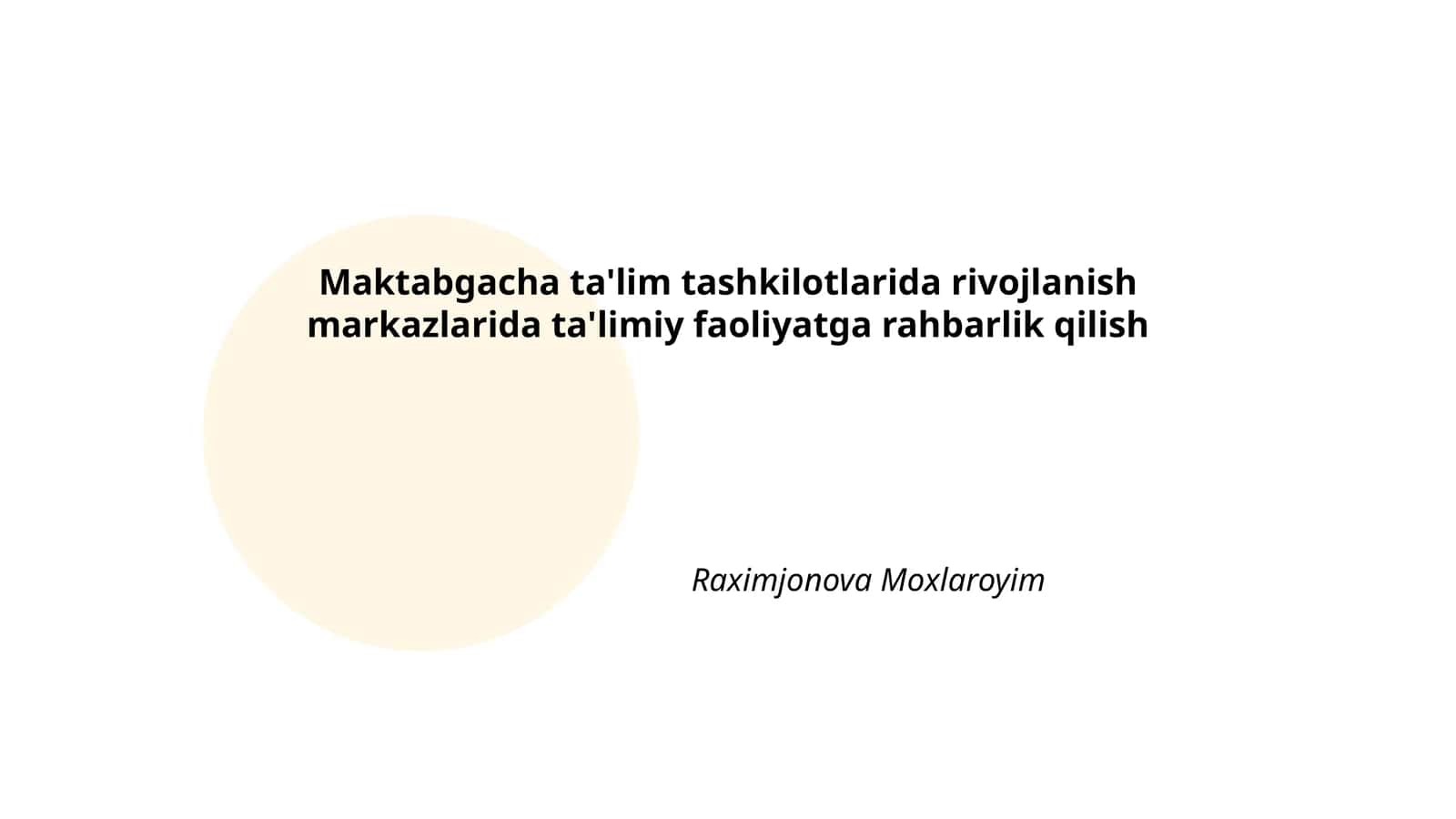Ta'limiy Faoliyatga Rahbarlik Qilish 1