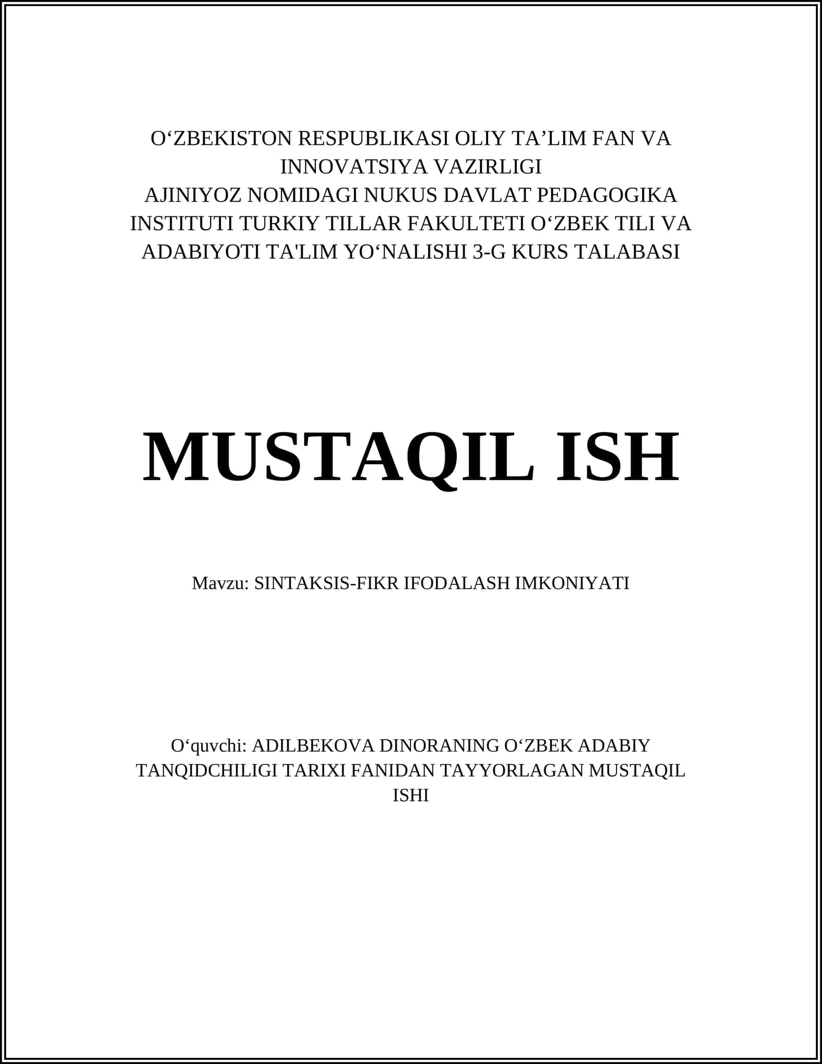 SINTAKSIS-FIKR IFODALASH IMKONIYATI 1