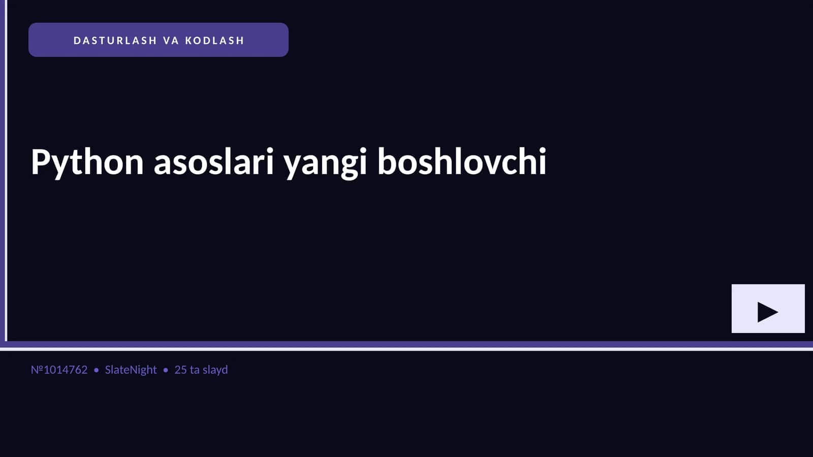 Python asoslari yangi boshlovchi 1