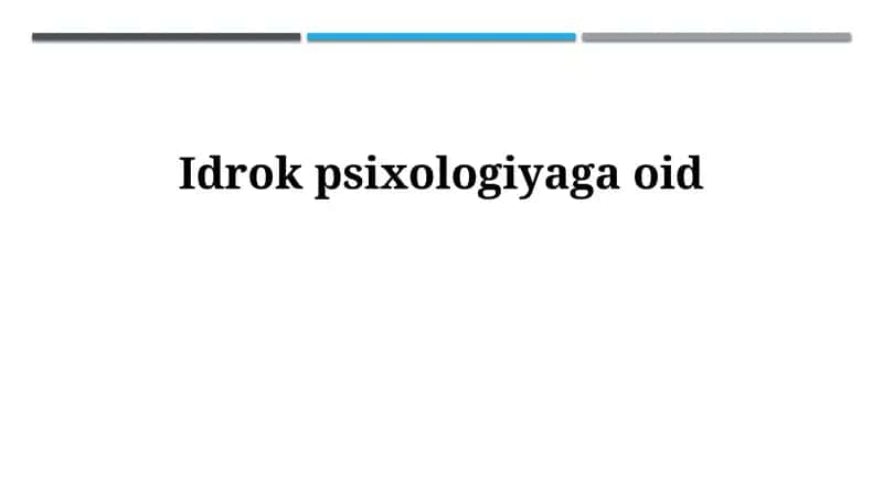 Rivojlanish Psixologiyasi 1
