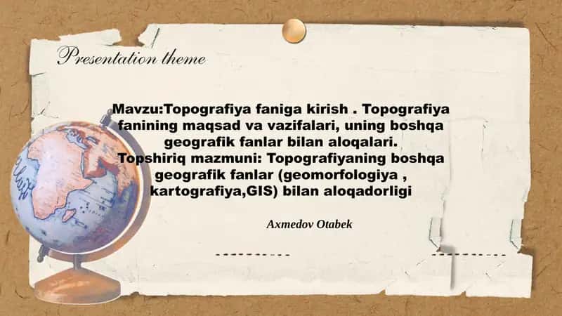 Topografiya faniga kirish 1