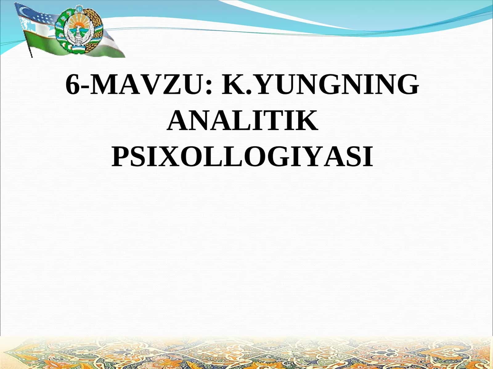 K.YUNGNING ANALITIK PSIXOLLOGIYASI 1