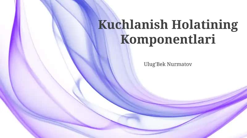Kuchlanish Holatining Komponentlari 1
