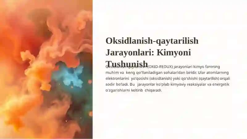Oksidlanish-qaytarilish Jarayonlari: Kimyoni Tushunish