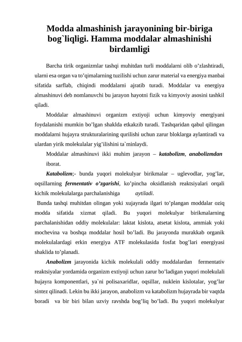 Moddalar almashinuvi 1