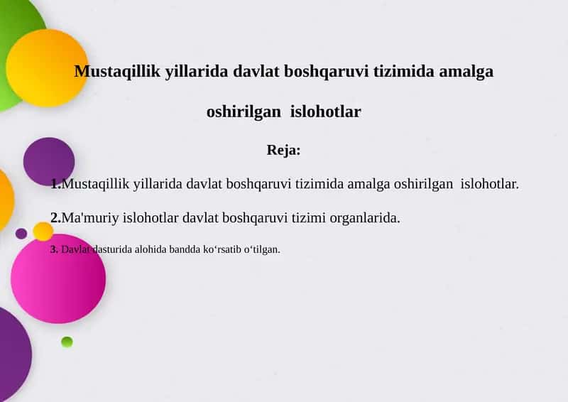 Mustaqillik yillarida davlat boshqaruvi tizimi 1
