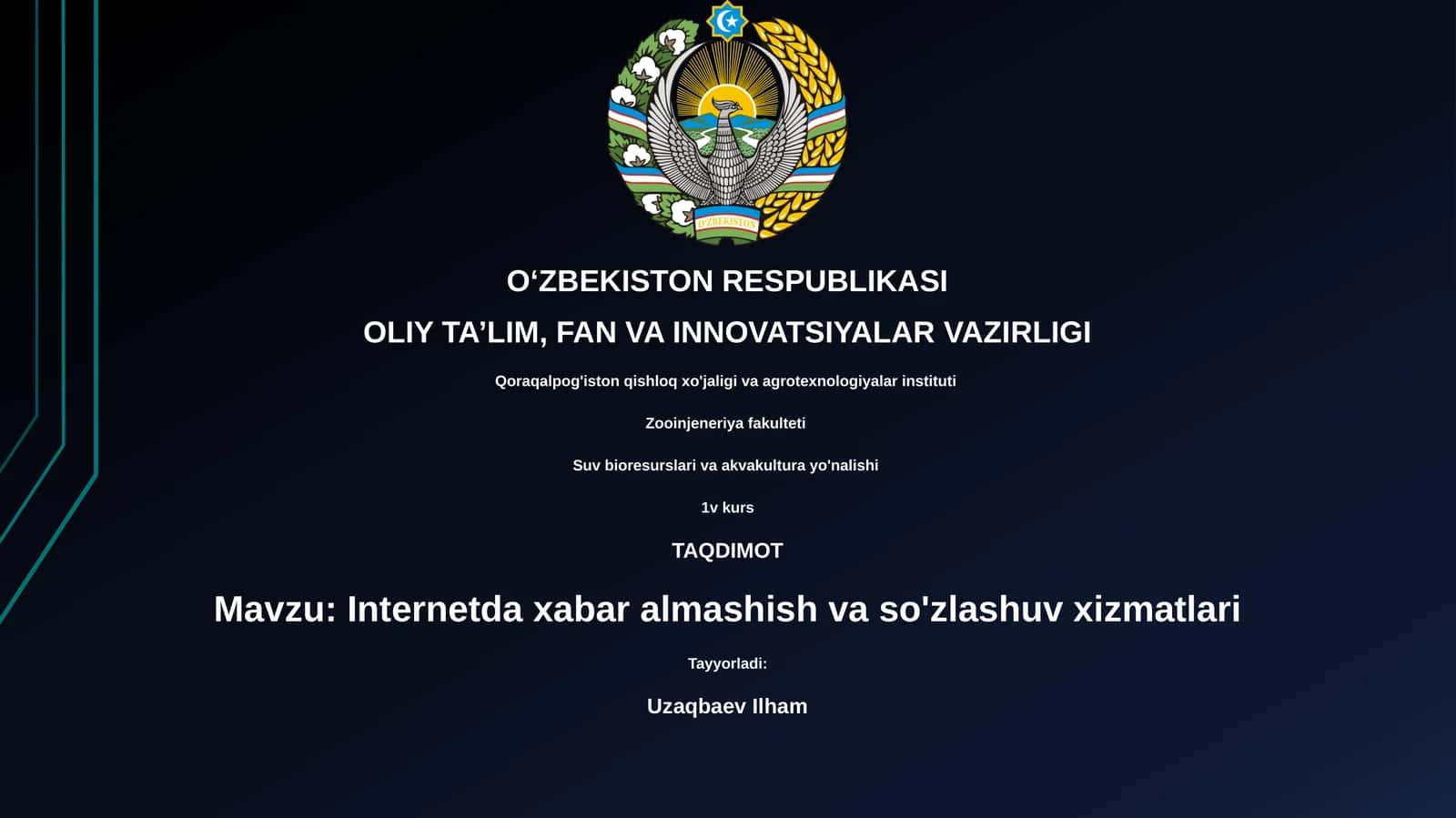 Internetda xabar almashish va so'zlashuv xizmatlari 1