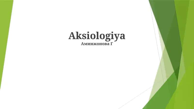 Aksiologiya 1
