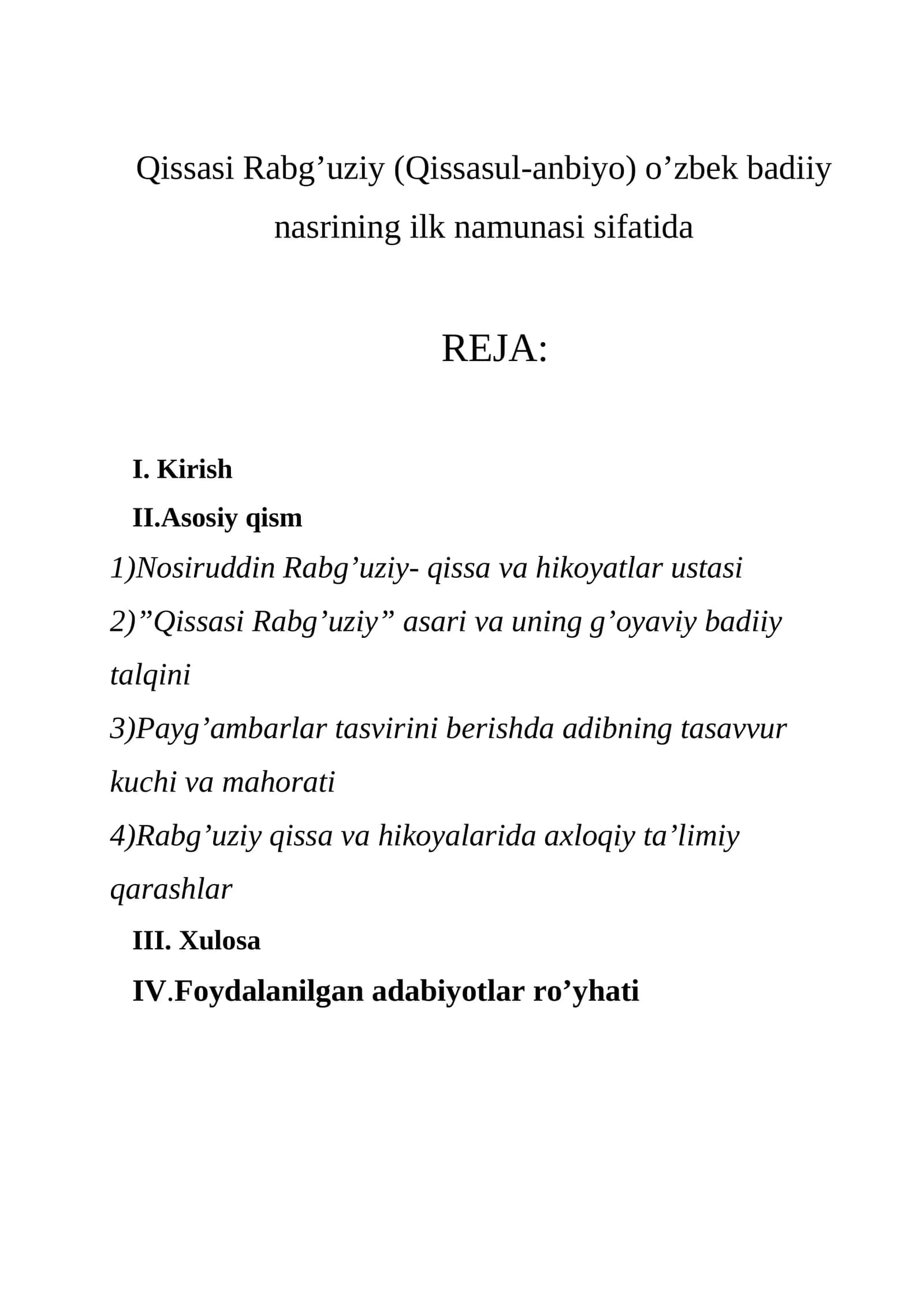Qissasi Rabg’uziy (Qissasul-anbiyo) 1