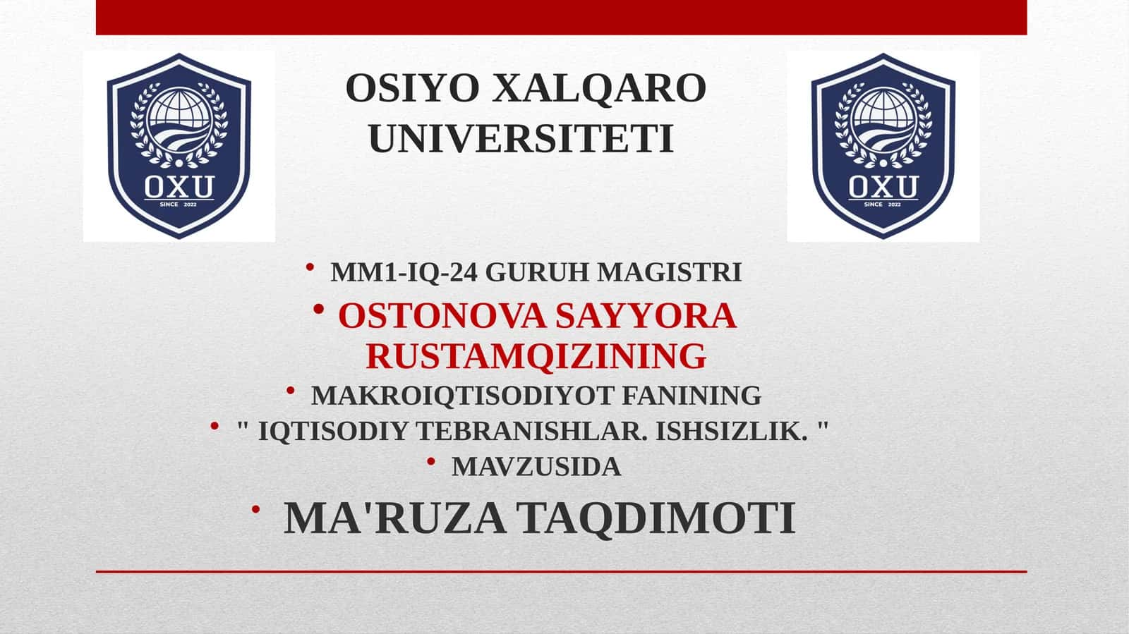 IQTISODIY TEBRANISHLAR. ISHSIZLIK 1