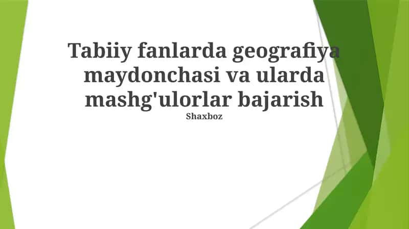 Geografiya maydonchasi va mashg'ulorlar 1