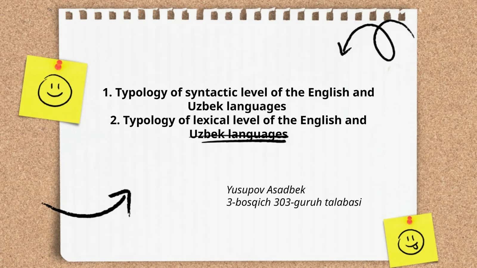 Typology of Syntactic and Lexical Levels of English and Uzbek Languages 1