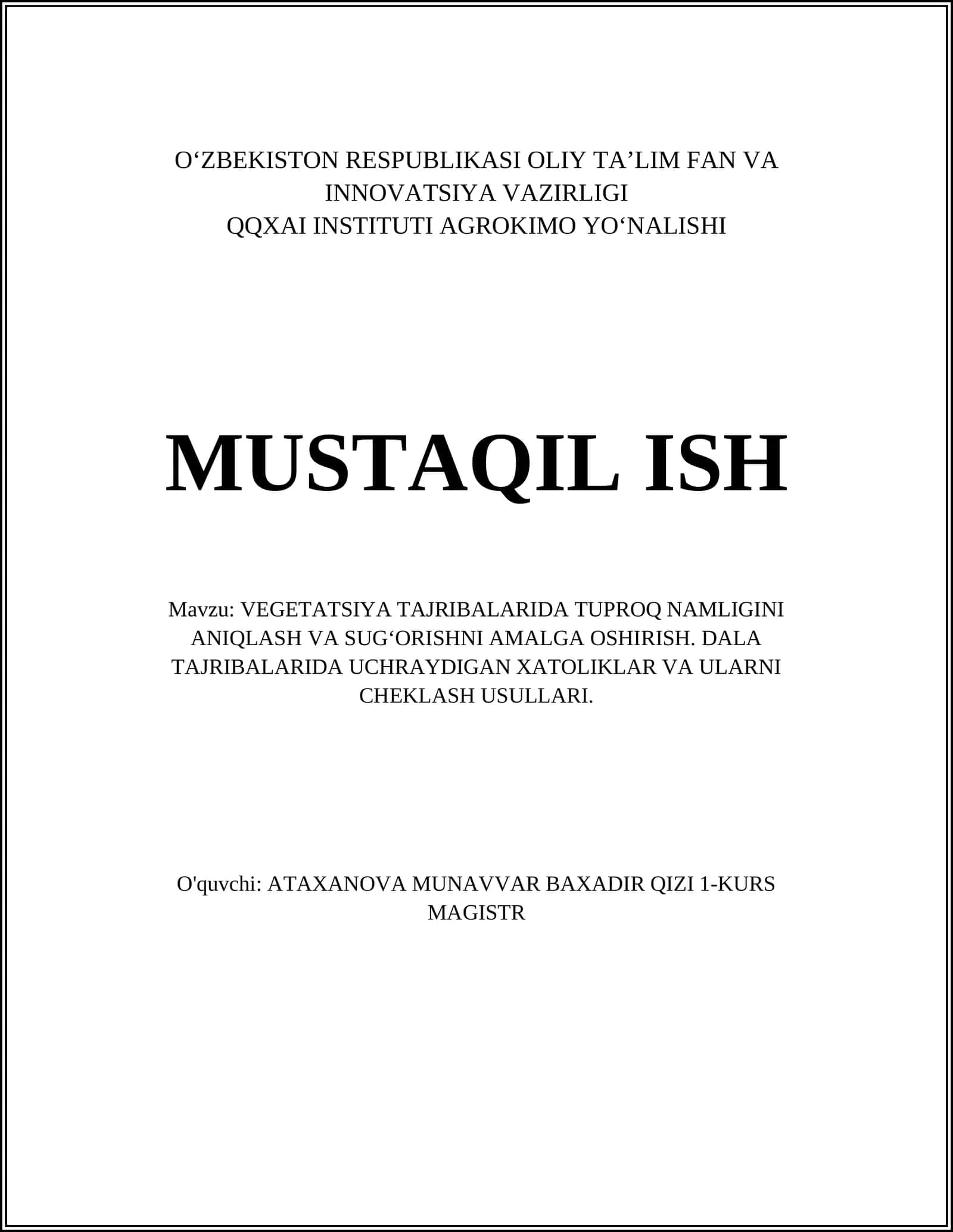 VEGETATSIYA TAJRIBALARI 1