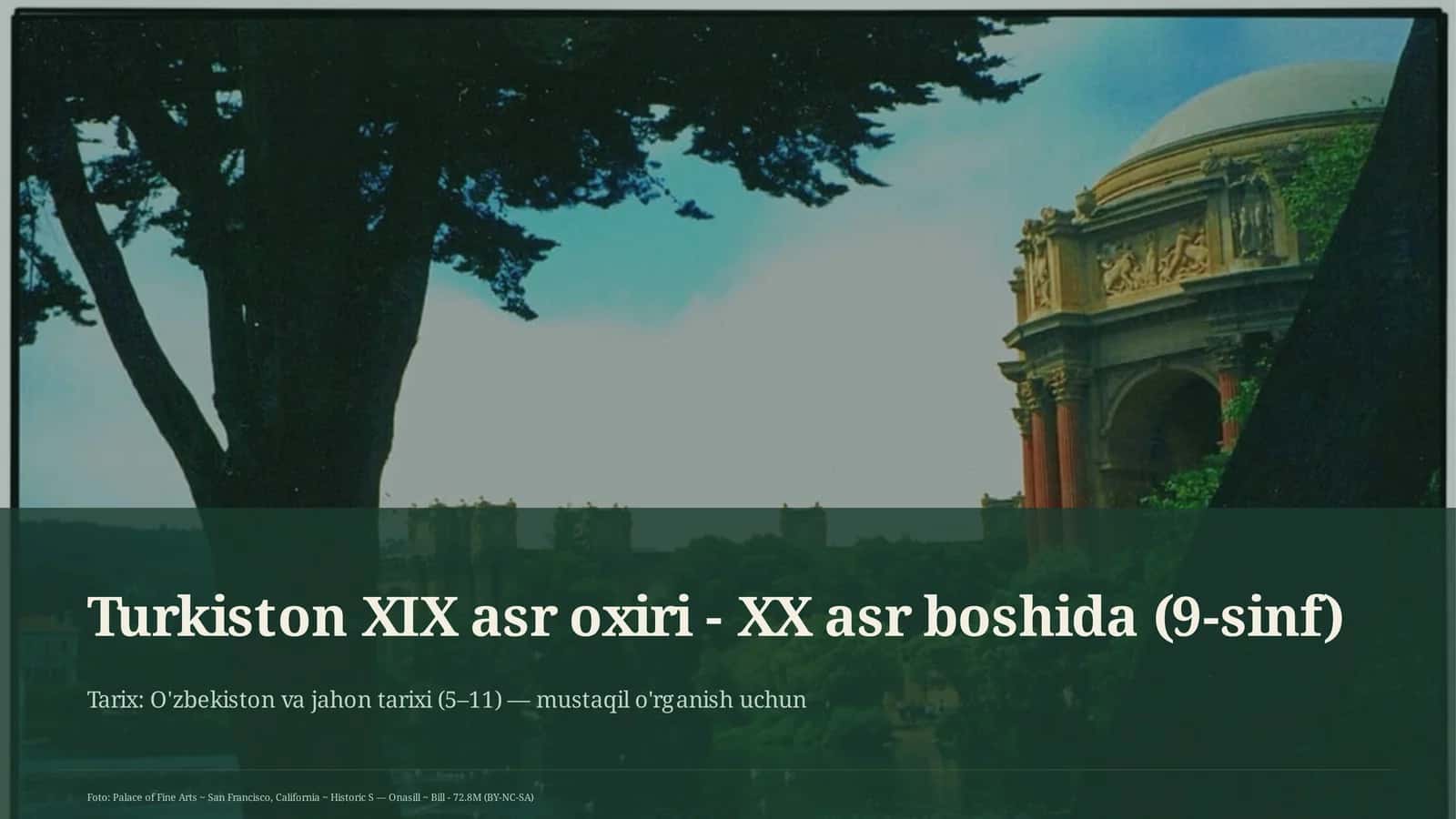 Turkiston XIX asr oxiri - XX asr boshida (9-sinf) 1