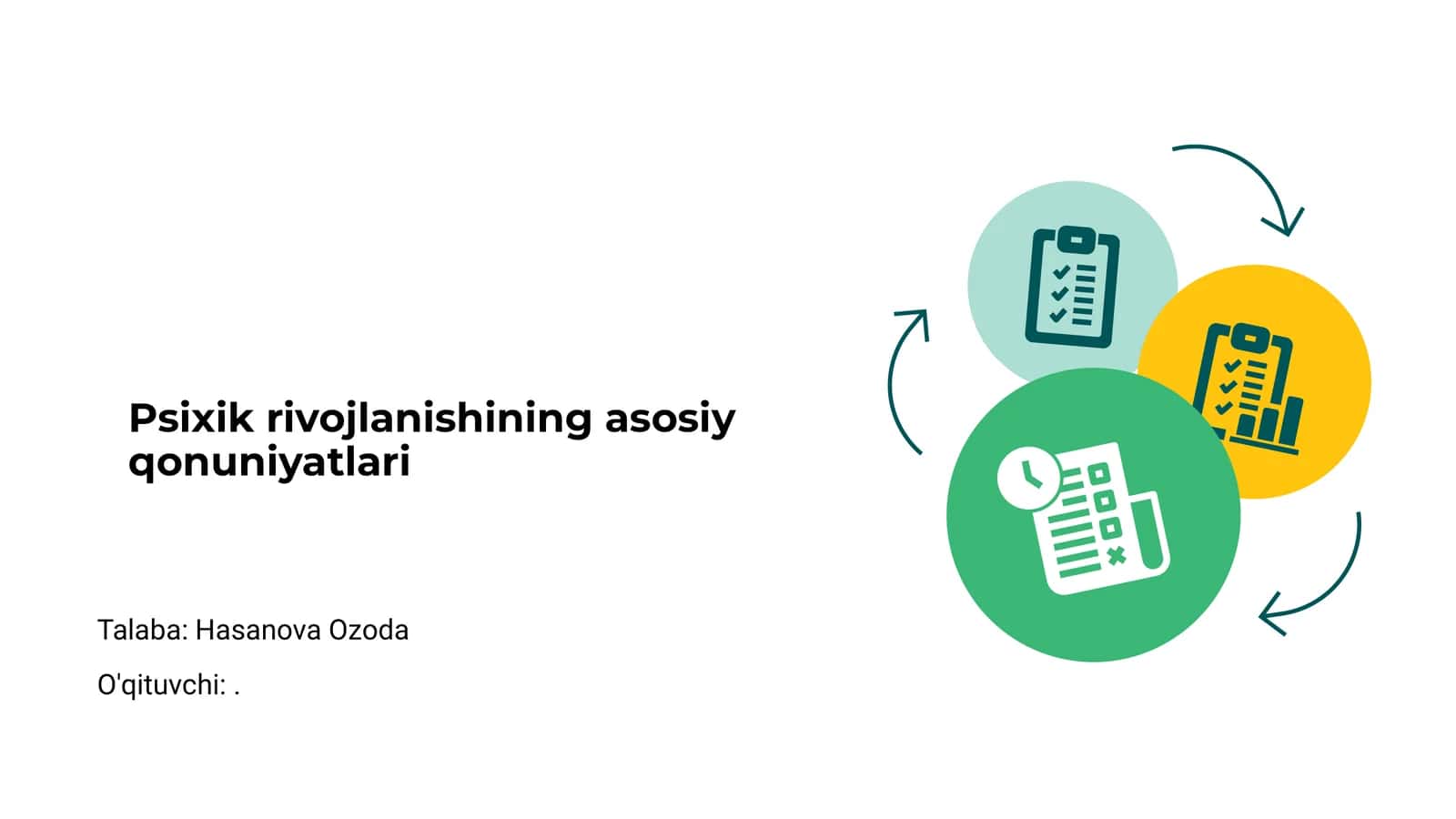 Psixik rivojlanishning asosiy qonuniyatlari 1