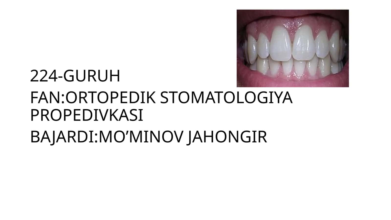 ORTOPEDIK STOMATOLOGIYA PROPEDIVKASI 1