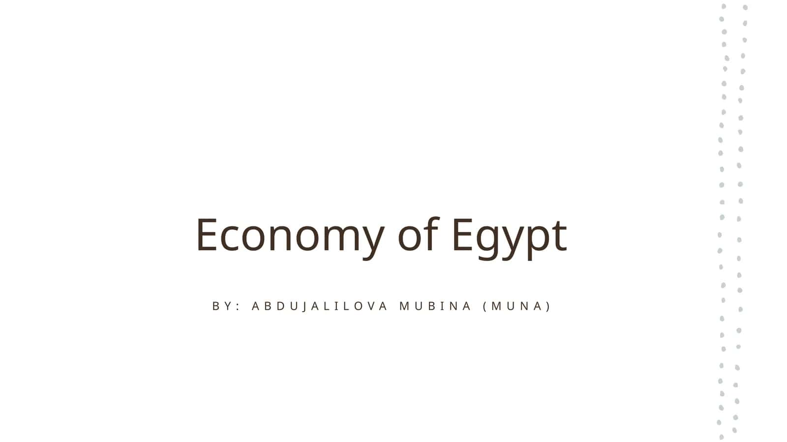 Economy of Egypt 1