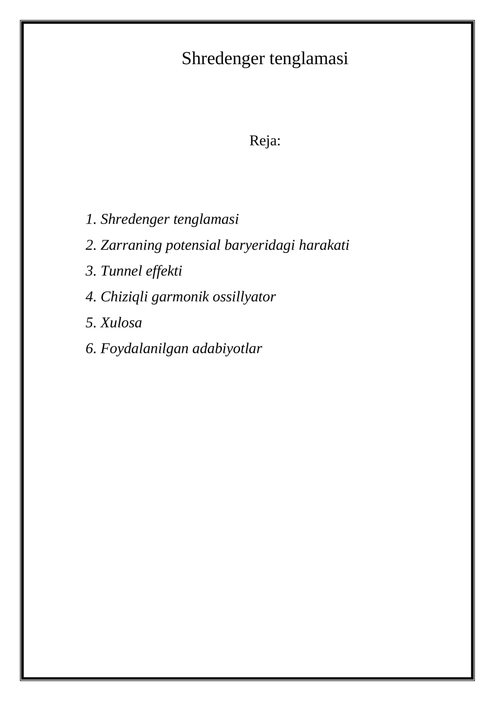 Shredenger tenglamasi 1