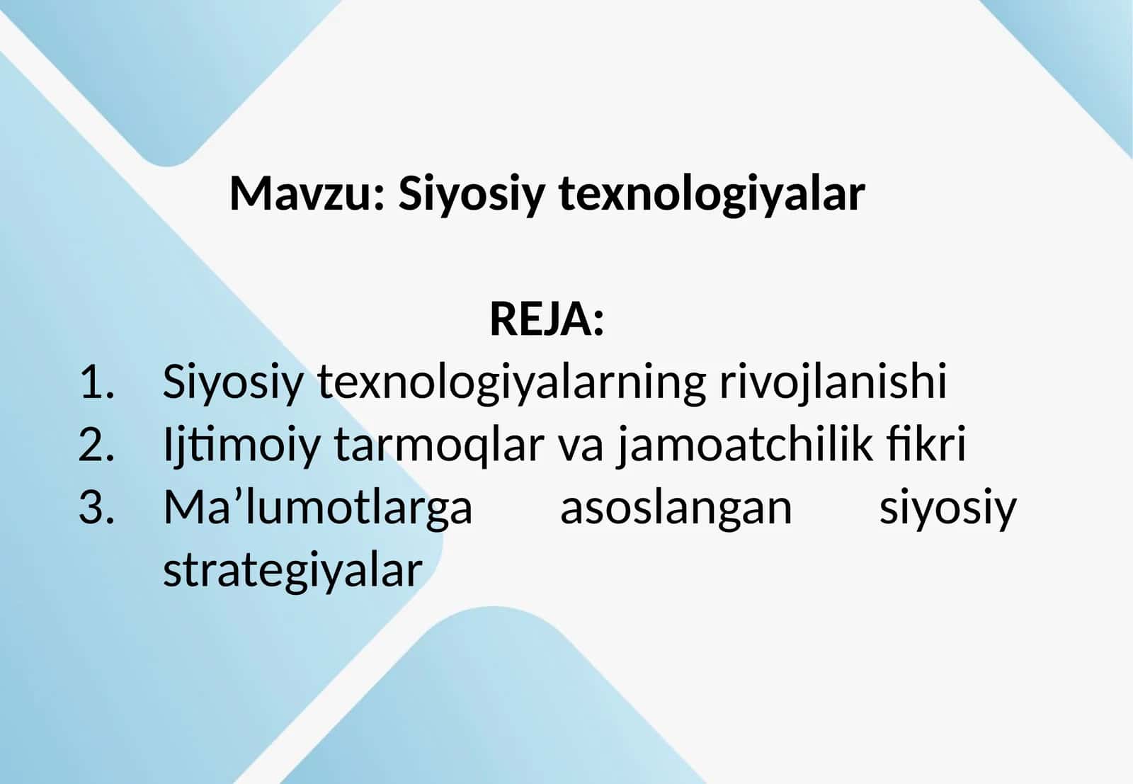 Siyosiy texnologiyalar 1