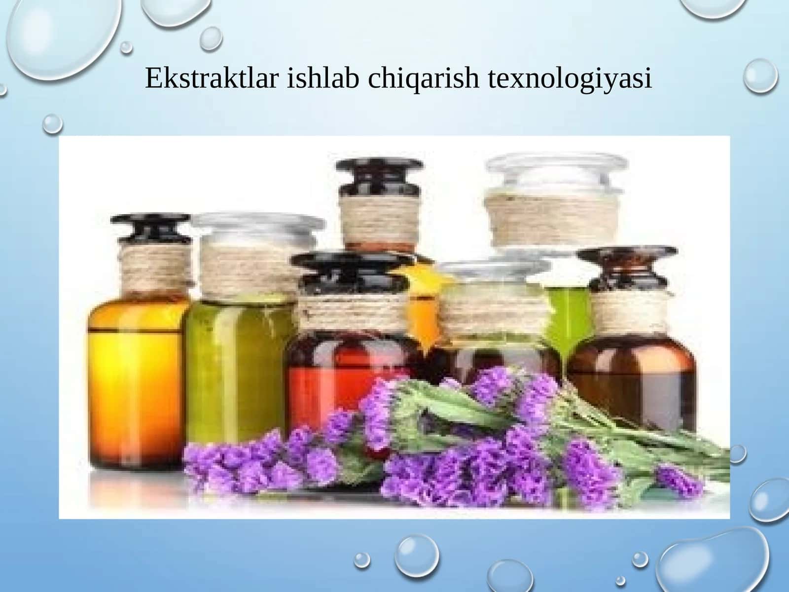 Ekstraktlar ishlab chiqarish texnologiyasi 1