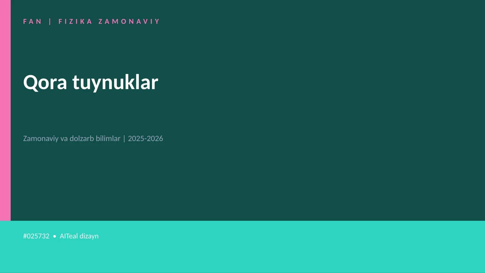 FAN | FIZIKA ZAMONAVIY 1