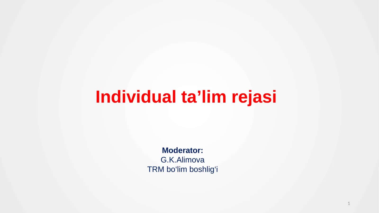 Individual ta’lim rejasi 1