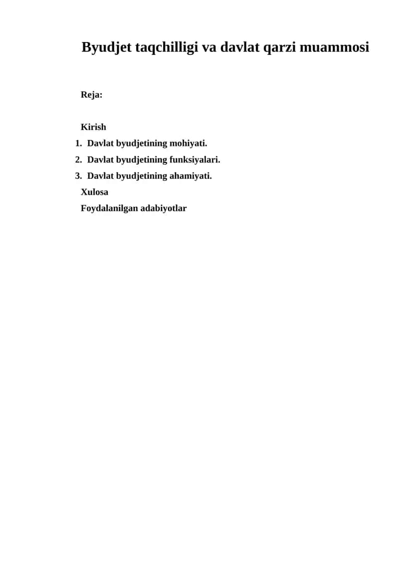 Davlat byudjetining mohiyati 1