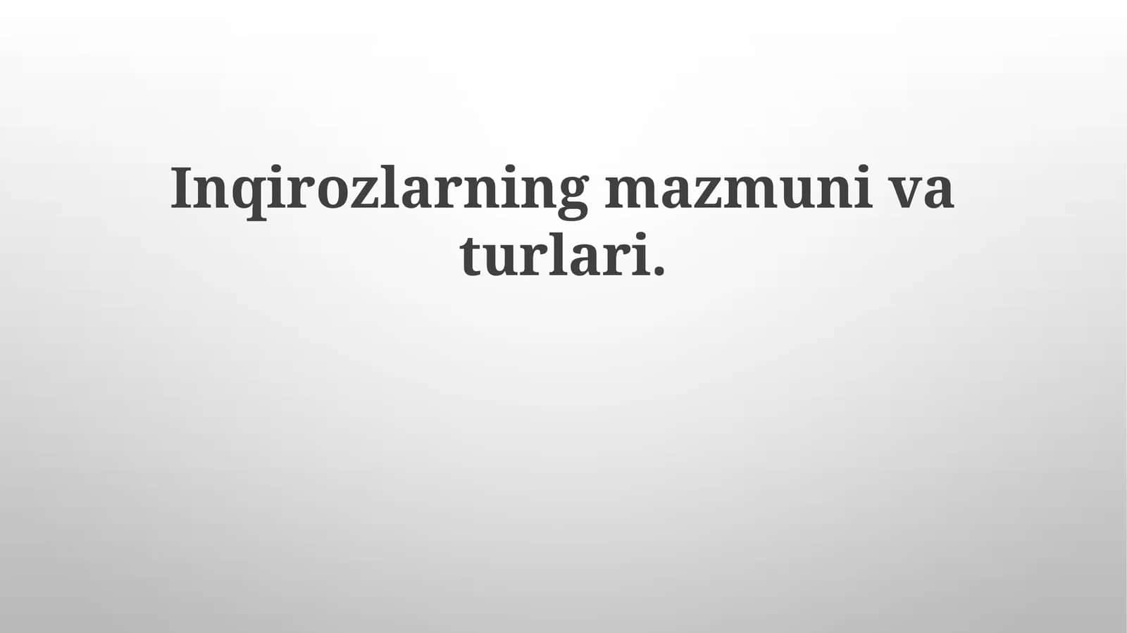 Inqirozlarning mazmuni va turlari 1