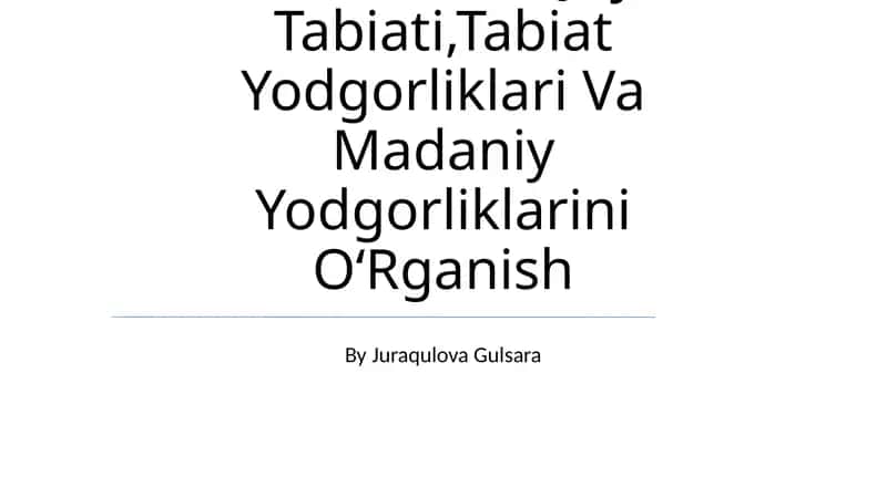 O'Z Yashash Joyi Tabiati 1