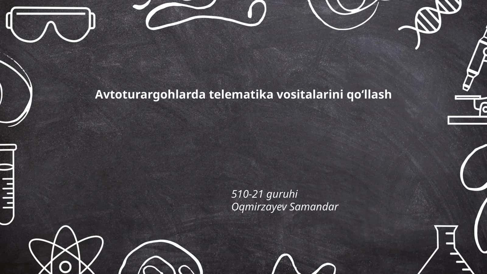 Avtoturargohlarda telematika vositalarini qoʻllash 1