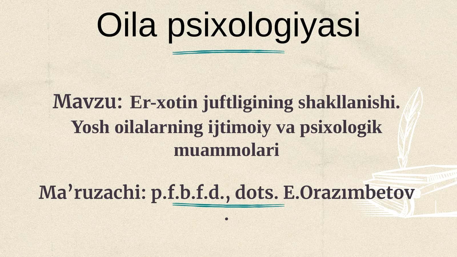 Er-xotin juftligining shakllanishi 1