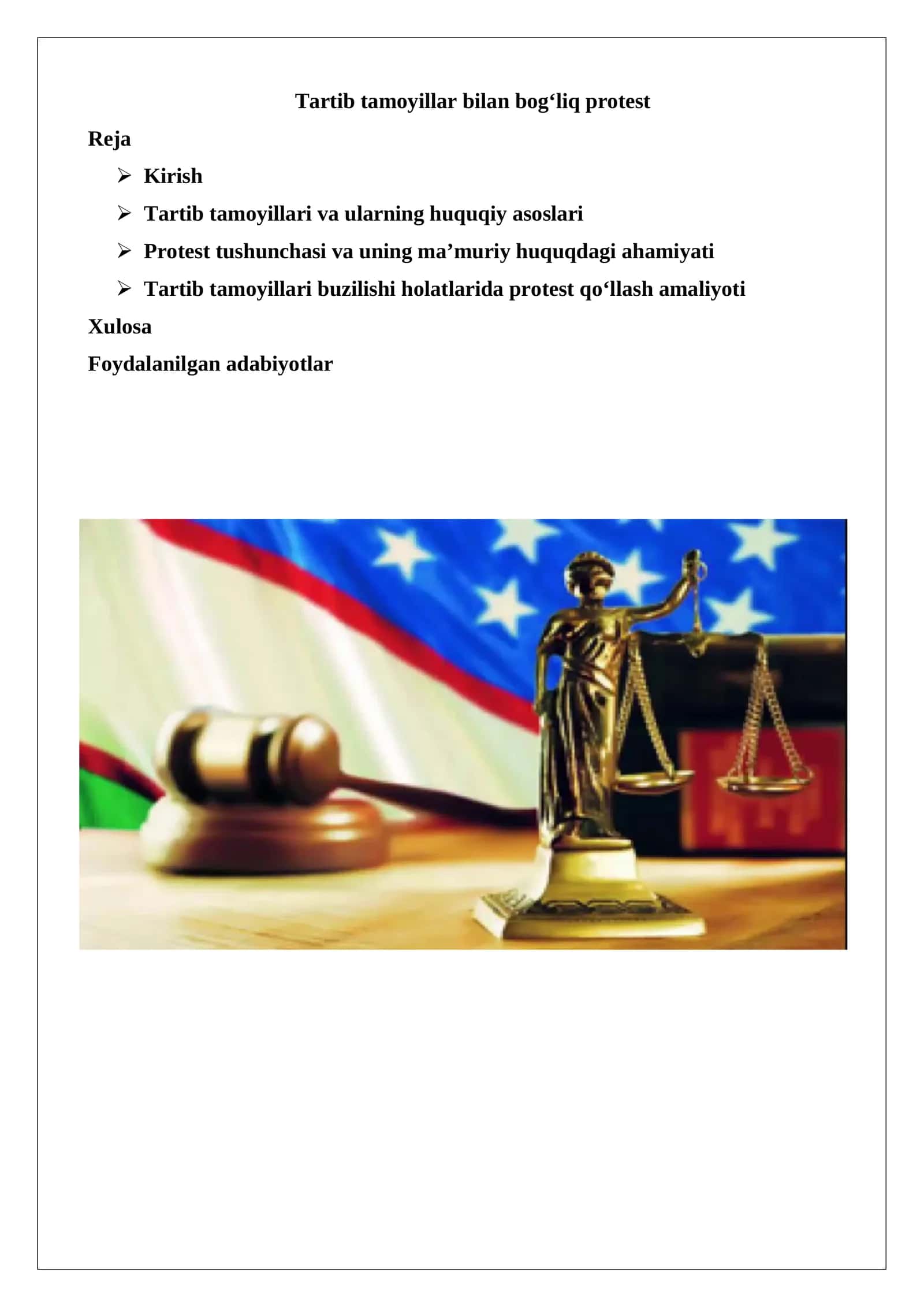 Tartib tamoyillar bilan bogʻliq protest 1