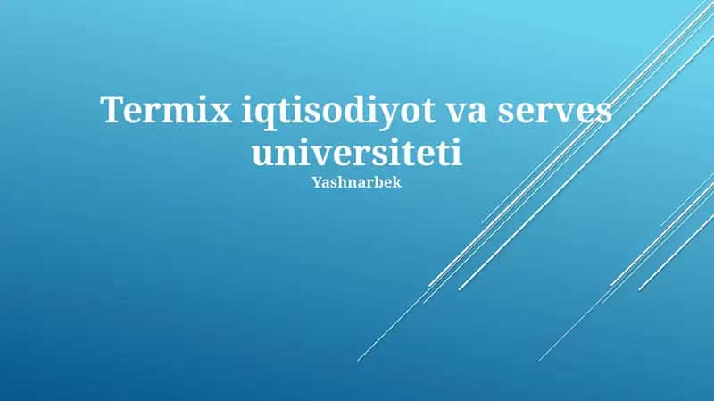 Termix Iqtisodiyot va Xizmatlar Universiteti 1